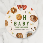 Oh Baby gebak + fopspenen Neutraal Baby shower Bedankjes Labels (Voorkant)