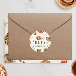 Oh Baby gebak + fopspenen Neutraal Baby shower Ronde Sticker