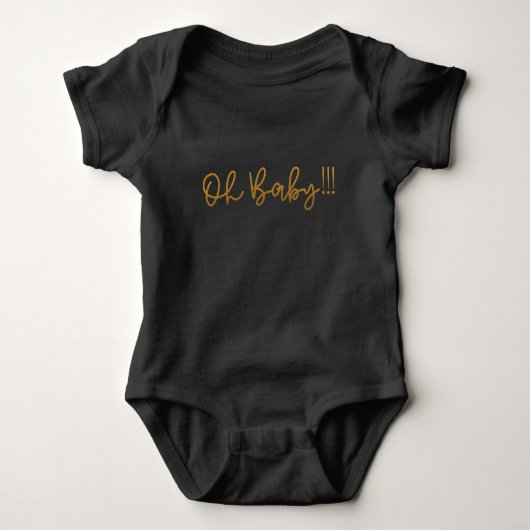 Oh Baby Geel Goud Folie modern Funky Fun Romper (Voorkant)