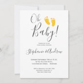 Oh Baby Gele Baby Feet Couples Baby shower Kaart (Voorkant)