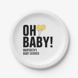 Oh Baby Gele ballon Baby shower Bord