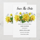 "Oh baby" Gele rozen Bloemen Baby shower Save The Date (Voorkant / Achterkant)