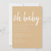 Oh Baby Gender Neutral Boho Baby shower Kaart (Voorkant)