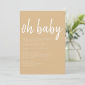 Oh Baby Gender Neutral Boho Baby shower Kaart (Staand voorkant)