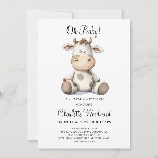 Oh Baby Gender Neutral Boho Baby shower Kaart (Voorkant)