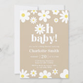 Oh Baby Gender Neutral Daisy Baby shower Kaart (Voorkant)