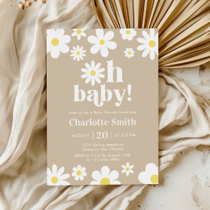 Oh Baby Gender Neutral Daisy Baby shower Kaart
