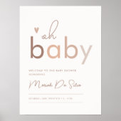 Oh Baby Gender Neutral Modern Baby shower Welkom Poster (Voorkant)