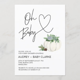 Oh Baby Gender Neutral Shower Thanksgiving Herfst Kaart