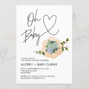 Oh Baby Gender Neutral Shower Thanksgiving Herfst Kaart