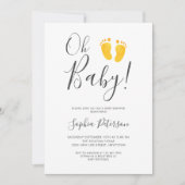 Oh Baby Gender Neutral Yellow Feet Baby shower Kaart (Voorkant)