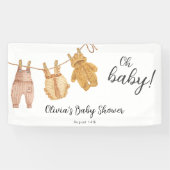 Oh Baby Gender Neutrale Baby shower Banner (Horizontaal)