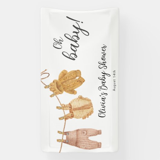 Oh Baby Gender Neutrale Baby shower Banner (Verticaal)