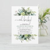 Oh baby Gender neutry greenery foliage douche Kaart (Staand voorkant)