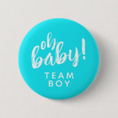 Oh Baby Gender onthulling Team Boy Button (Voorkant)