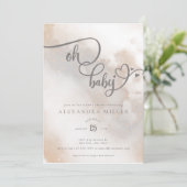 Oh Baby | Genderneutraal Baby shower Kaart (Staand voorkant)