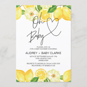 Oh Baby Genderneutraal Baby shower Summer Lemon Kaart