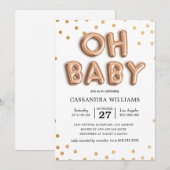 "Oh Baby" Genderneutraal Baby shower Uitnodiging (Voorkant / Achterkant)