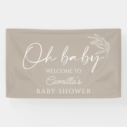 Oh Baby Genderneutraal Baby shower Welkom Spandoek (Horizontaal)