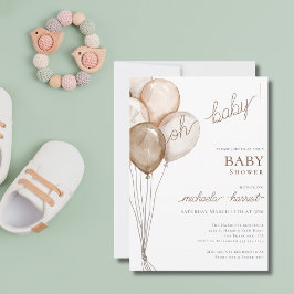 Oh Baby genderneutraal ballon Baby shower Kaart