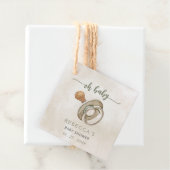 Oh Baby Genderneutraal Boho Baby shower Uitnodigin Bedankjes Labels (In situ)