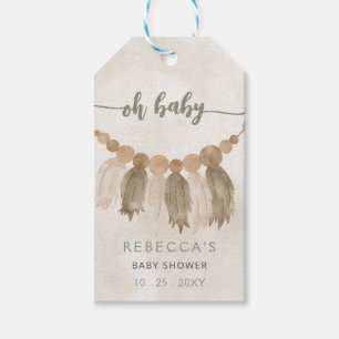 Oh Baby Genderneutraal Boho Baby shower Uitnodigin Cadeaulabel