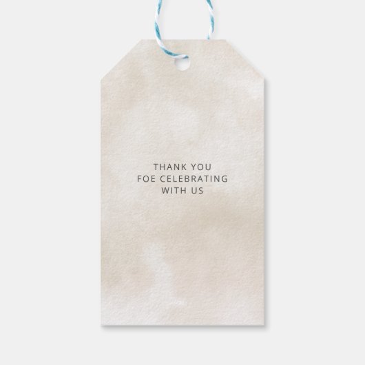 Oh Baby Genderneutraal Boho Baby shower Uitnodigin Cadeaulabel (Achterkant)