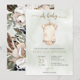 Oh Baby Genderneutraal Boho Baby shower Uitnodigin Kaart