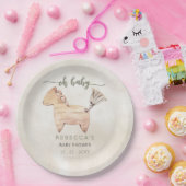 Oh Baby Genderneutraal Boho Baby shower Uitnodigin Papieren Bordje (Feest)
