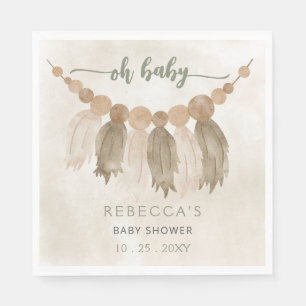 Oh Baby Genderneutraal Boho Baby shower Uitnodigin Servet