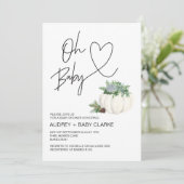 Oh Baby genderneutraal douchen Thanksgiving Herfst Kaart (Staand voorkant)