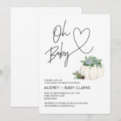 Oh Baby genderneutraal douchen Thanksgiving Herfst Kaart (Voorkant / Achterkant)