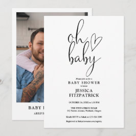 Oh Baby Genderneutraal Foto Baby shower Kaart