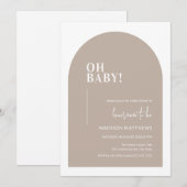 Oh Baby Genderneutraal minimaal Arch Baby shower Kaart (Voorkant / Achterkant)