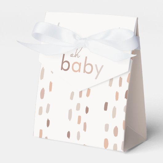 Oh Baby Genderneutraal modern Baby shower Bedankdoosjes (Voorkant Zijde)