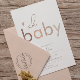 Oh Baby Genderneutraal modern Baby shower Kaart