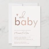 Oh Baby Genderneutraal modern Baby shower Kaart (Voorkant)