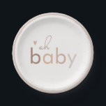 Oh Baby Genderneutraal modern Baby shower Papieren Bordje<br><div class="desc">Dit ontwerp is voorzien van prachtige neutrale tonen en een moderne combinatie van sans serif en cursieve typografie, waardoor dit genderneutrale baby shower papier bord en partijbenodigdheden perfect zijn voor uw boho baby shower! Dit ontwerp is volledig aanpasbaar en kleuren kunnen worden omgewisseld op maat van uw persoonlijke behoeften en...</div>