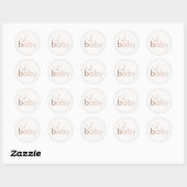 Oh Baby Genderneutraal modern Baby shower Ronde Sticker (Vel)