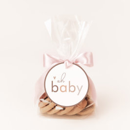 Oh Baby Genderneutraal modern Baby shower Ronde Sticker
