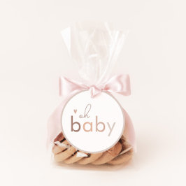 Oh Baby Genderneutraal modern Baby shower Ronde Sticker