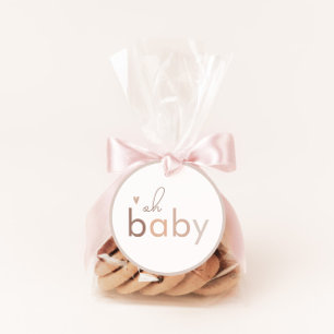 Oh Baby Genderneutraal modern Baby shower Ronde Sticker