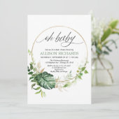 Oh baby genderneutraal tropisch goud baby kaart (Staand voorkant)