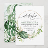 Oh baby genderneutraal tropisch goud baby kaart (Voorkant / Achterkant)