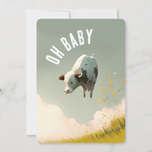 Oh Baby Genderneutrale Baby shower Uitnodiging (Achterkant)