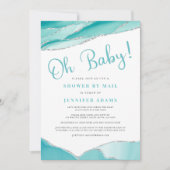 Oh Baby Geode Shower by Mail Blauwgroen Silver Kaart (Voorkant)
