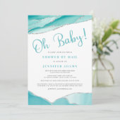 Oh Baby Geode Shower by Mail Blauwgroen Silver Kaart (Staand voorkant)