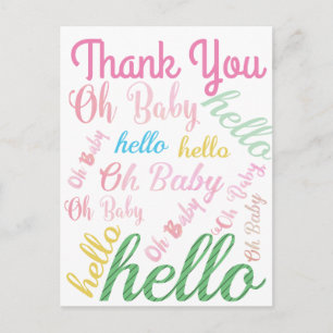 Oh Baby Gepersonaliseerd roze meisje Briefkaart