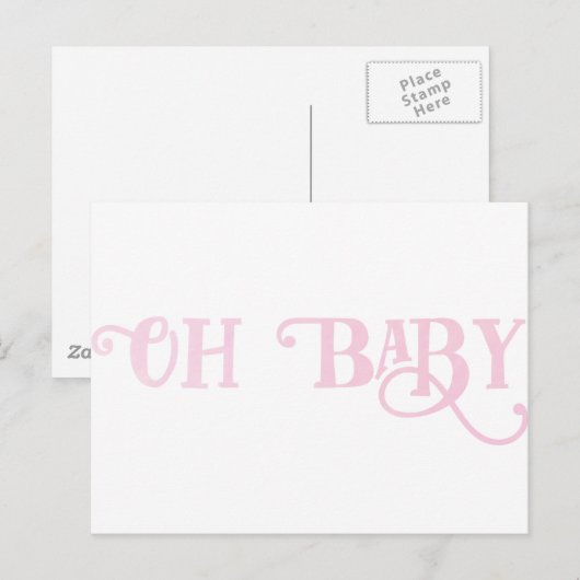 Oh Baby Gepersonaliseerd roze meisje Briefkaart (Voorkant / Achterkant)