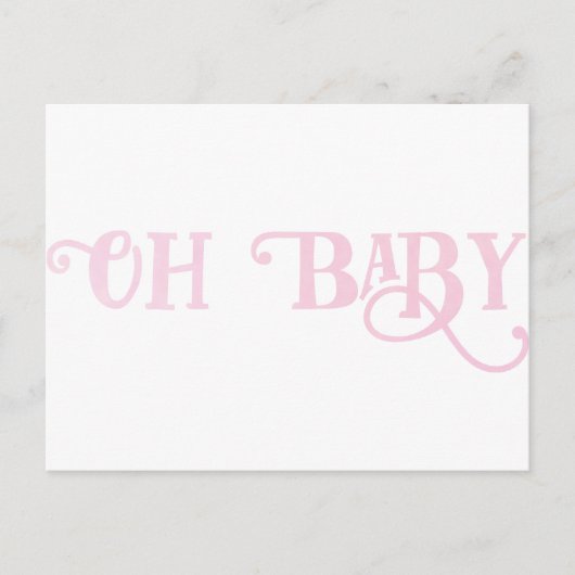 Oh Baby Gepersonaliseerd roze meisje Briefkaart (Voorkant)
